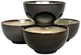 Sango Nova Black Ice Cream Bowls, Set of 4