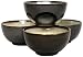 Sango Nova Black Ice Cream Bowls, Set of 4