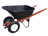 Ames True Temper 3766 6 Cubic Feet Dual Wheel Poly Tray Landscaper Wheelbarrow CP6TW