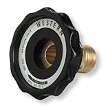 IMAGE OF .960-14 NGO Right Hand Male Brass Hand Tight Regulator Nut With Plastic Grip CGA 580