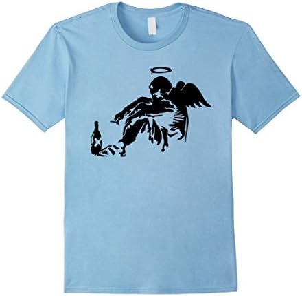 Men's Fallen Angel Banksy T-Shirt 3XL Baby Blue