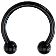 14 Gauge Black Electro Titanium Horseshoe -1/2"