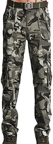 Aubig Mens Military Trousers Cargo Pants Work Wear Camo Jeans