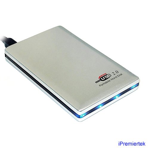 Light Up LED Aluminum USB 2.0 2.5 Inches Hard Drive Enclosure with Leatherette Case ipremiertek