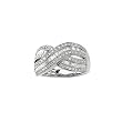 14K White Gold 1 ct. Round and Baguette Cut Diamond Overlapping Anniversary Band