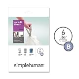 simplehuman Trash Can Liner B, 6 Liters/1.6 Gallons, 30-Count Boxes (Pack of 4)