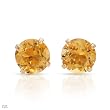 Stud Earrings With Genuine Citrines Made in Yellow Gold