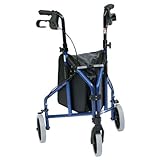 Drive Medical TW008B Ultralight Aluminium Blue Tri-Walker with Vinyl Bag