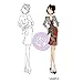 Prima Marketing 415362 Mixed Media Doll Cling Rubber Stamps, Natalie with Crop Jacket Dress