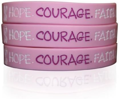 Breast Cancer Awareness Wristbands 1, 5 &amp; 12 Pack of Support Bands / Bracelets