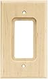 Brainerd 64668 Wood Square Single Decorator Wall Plate / Switch Plate / Cover, Unfinished