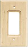 Brainerd 64668 Wood Square Single Decorator Wall Plate / Switch Plate / Cover, Unfinished
