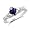 Sterling Silver Blue Sapphire Heart CZ Claddagh Ring Sizes 4 to 9, 4