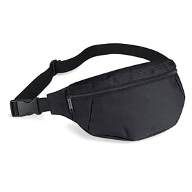 Black delux bum bag, hip poch, waist belt bag