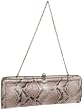 SONDRA ROBERTS NEW YORK Elongated Snake Leather Clutch