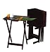 5 pc tray table set with espresso wood finish