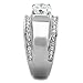 Marimor Jewelry Men's 2.25 Carat Round Cut Cubic Zirconia, Silver Stainless Steel Ring Sizes 8-13