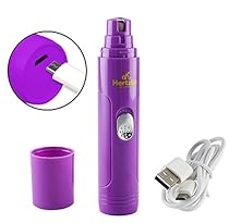 Electric Pet Nail Grinder by Hertzko - For Gentle and Painless Paws Grooming, Trimming, Shaping, and Smoothing for Dogs, Cats, Rabbits and Birds - Portable & Rechargeable, Includes USB Wire
