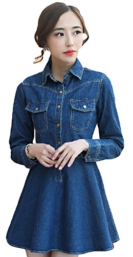 STILE MODA 長袖 ワンピース ブラウス ミニスカート マキシ Aライン フレア OL 女子会 体型カバー カジュアル パーティー セレブファッション フェミニン ガーリー ボヘミアン ボーイッシュ ナチュラル カレッジ コーデ スリム デニム サイズ豊富 美脚 脚長効果 ハイウエスト シフォン オールシーズン オリジナルバッジ付き STMB-0000063