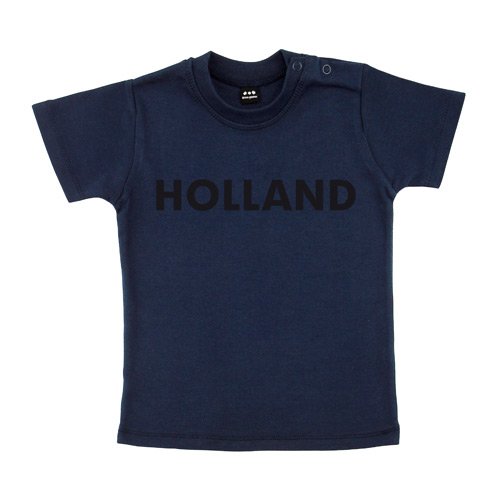 Baby – Kleinkinder T-Shirt – Holland – Textil navy / Motiv schwarz Gr. 6-12 Monate