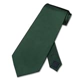 100% SILK Solid Hunter Green Color Neck Tie. Men's NeckTie.