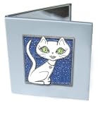White Pretty Kitty Double Mirror Compact