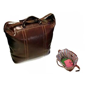 Floto Medium Piana Tote Vecchio Brown Leather Luggage Weekender Bag
