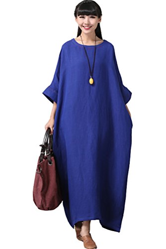 Mordenmiss Women's Bat Sleeve Summer Maxi Dress New