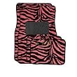 A Set of 4 Universal Fit Animal Print Carpet Floor Mats for Cars / Truck - Pink Zebra