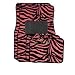 A Set of 4 Universal Fit Animal Print Carpet Floor Mats for Cars / Truck - Pink Zebra
