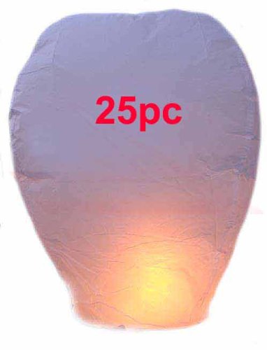 25 Sky Lanterns - White