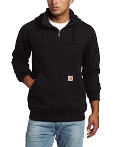 Carhartt Men's Heavyweight Hooded Zip Mock Sweatshirt, Black, X-Large