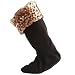 Hunter Kids Leopard Print Cuff Welly Sock
