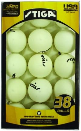 Stiga One-Star Table Tennis Ball, 38-Pack
