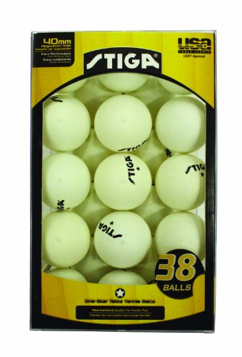 Stiga One-Star Table Tennis Ball, 38-Pack