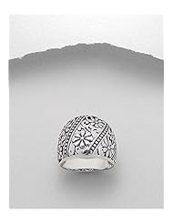 Flower Ring In 92.5 Sterling Silver