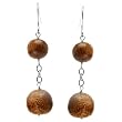 Wood & Sterling Silver Earrings