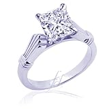 .80 Ct Princess Cut Solitaire Vintage Antique Celtic Diamond Engagement Ring SI1