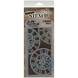 Stampers Anonymous Tim Holtz Layered Stencil, 4.125 by 8.5-Inch, Clockwork