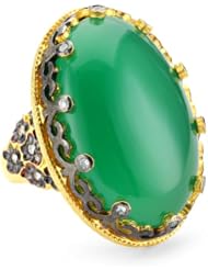 Azaara "Hot Rocks" Green Onyx Regal Ring