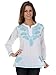 Sakkas Paisley Embroidered Cotton Long Sleeve Blouse
