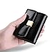 Huztencor Womens Credit Card Holder Wallet Leather Designer Small Multi Card Case Mini Purse Compact Accordion Wallet for Women Ladies Slim Cute Little Front Pocket Wallets Organizer Black