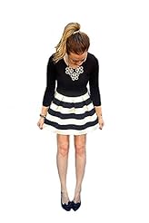 Long Sleeves Vintage Knit Striped Print Winter Mini Dress 