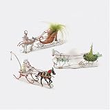 Department 56 Krinkles 3 ONE HORSE OPEN SLEIGH Ornaments