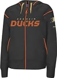 Anaheim Mighty Ducks -Black- Women's Dazzle Trim Hooded Sweatshirt