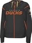 Anaheim Mighty Ducks -Black- Women's Dazzle Trim Hooded Sweatshirt