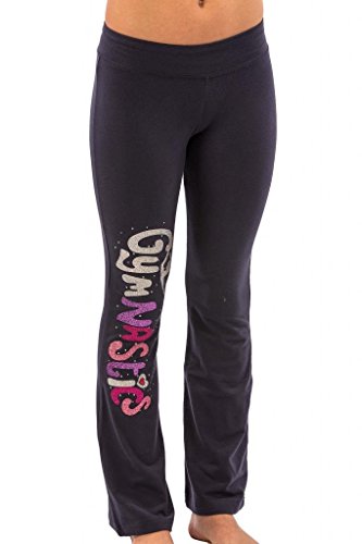 Lizatards Sparkle Design Gymnastics Pants in Navy - Big Girls Large (14-16)