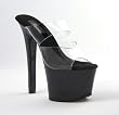 7 Inch Sexy High Heel Shoes Womens Platform Shoes Spike Heel Clear / Black