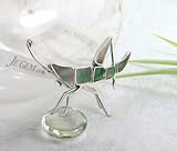 WHIMSICAL GRASSHOPPER Designer Sterling Silver Rainbow Fire Gold Mother Of Pearl Inlaid Brooch