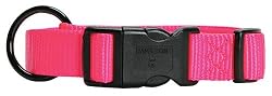 Hamilton "Fits All" 3/8" Adjustable Nylon Dog Collar, Hot Pink, X-Small (7-12 in)